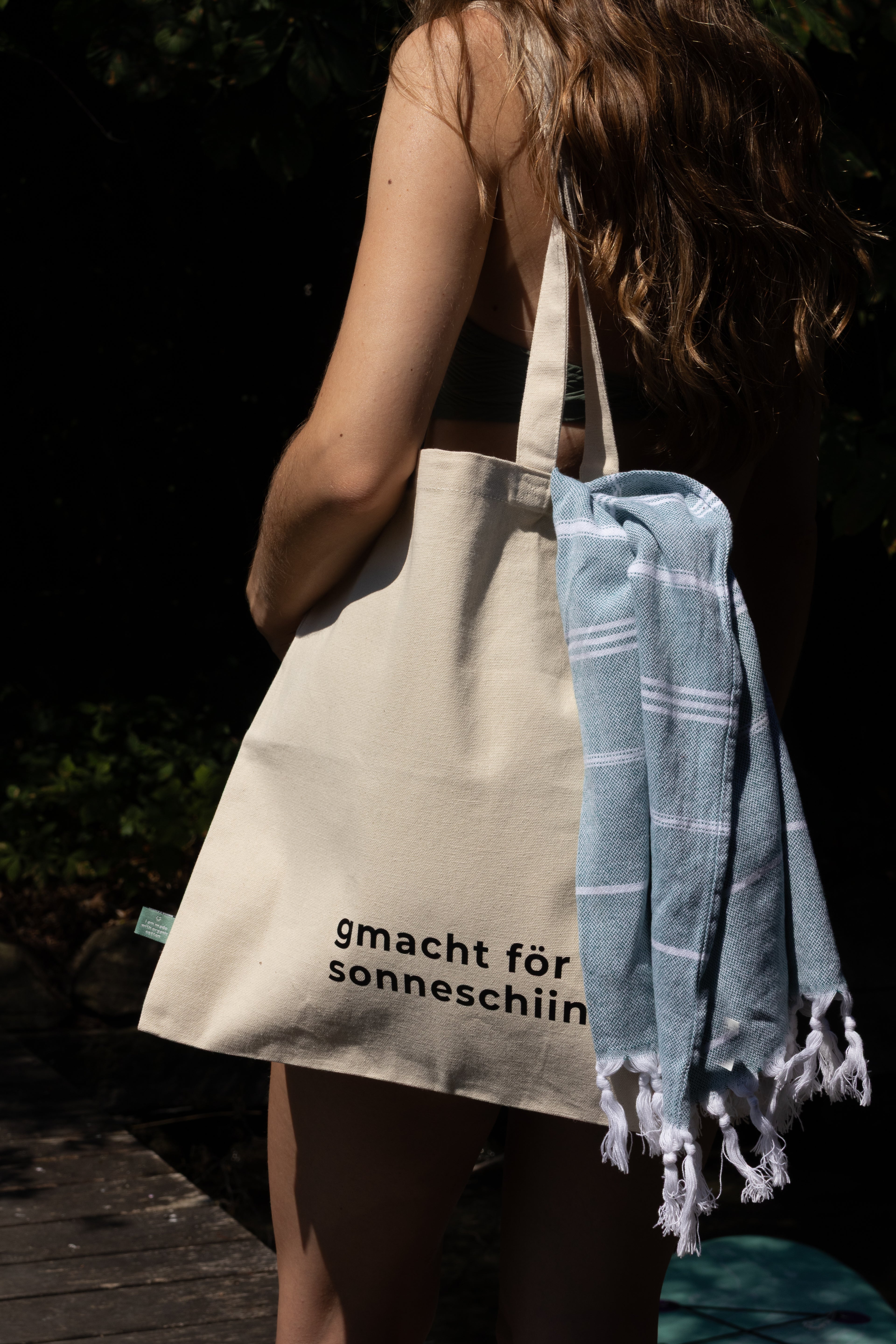 gmacht för sonneschiin. | Stofftäsche