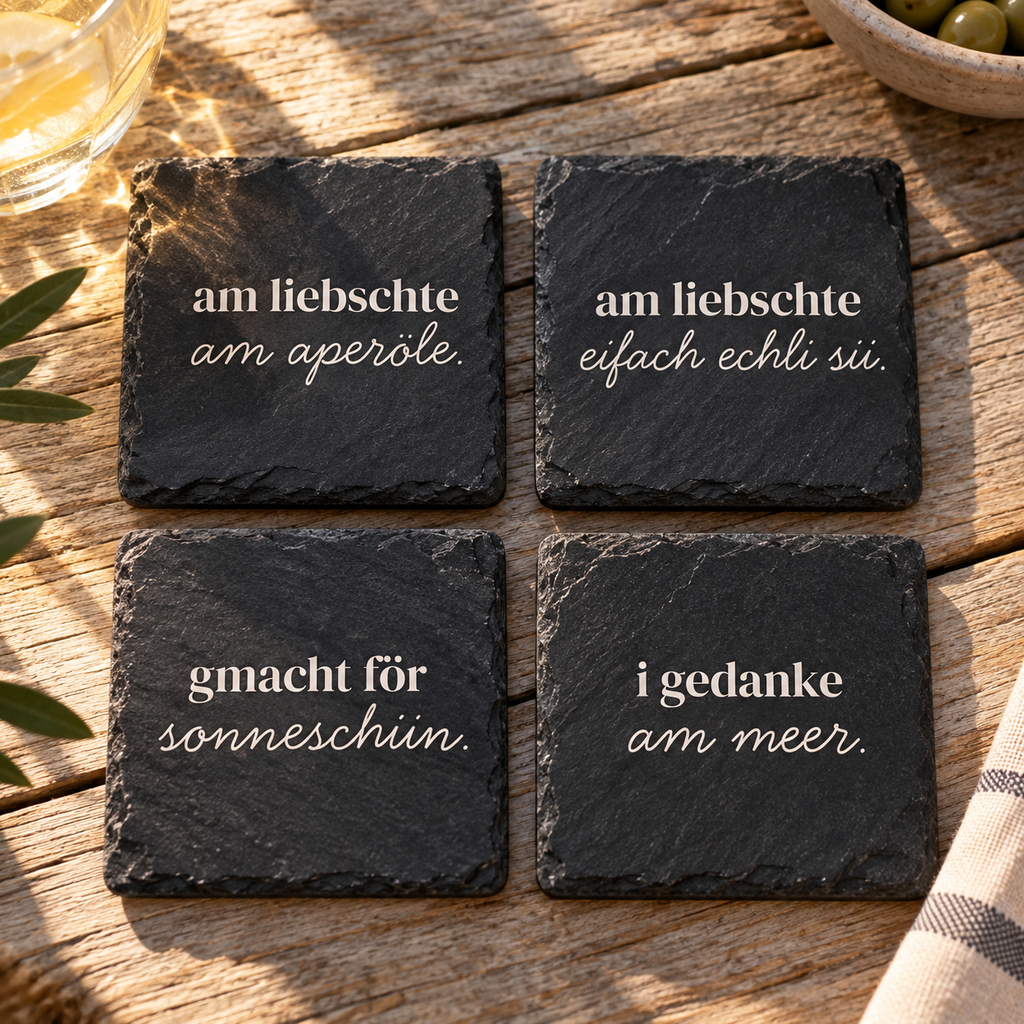 Untersetzer 4er Set | met 4 original palima Sprüch zum uswähle